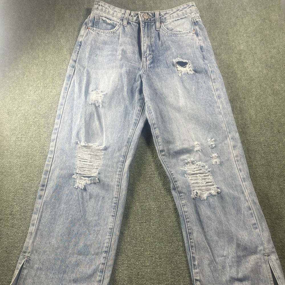 YMI‎ Light Blue Relaxed Ripped Women's Jeans